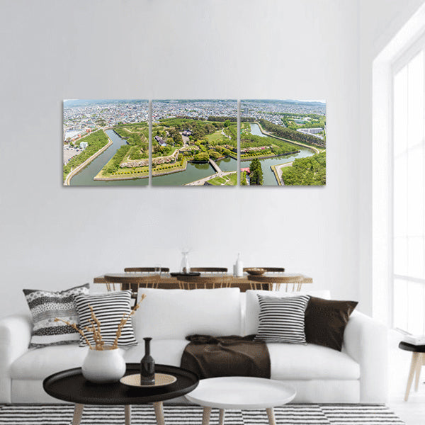 Goryokaku park view from Goryokaku tower Panoramic canvas Wall Art