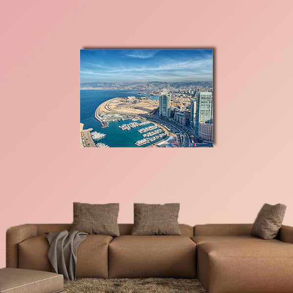 Aerial View of Beirut Lebanon, City of Beirut, Beirut city scape Multi panel canvas wall art