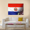 Textile flag of Paraguay with firework seamless close up Multi panel canvas wall art