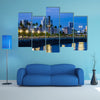 Skyline of Panama City at blue hour multi panel canvas wall art