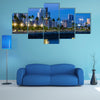 Skyline of Panama City at blue hour multi panel canvas wall art