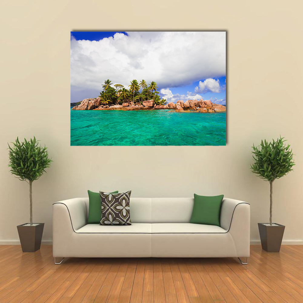 A Tropical Island At The Seychelles With A Natural Background Multi Panel Canvas Wall Art
