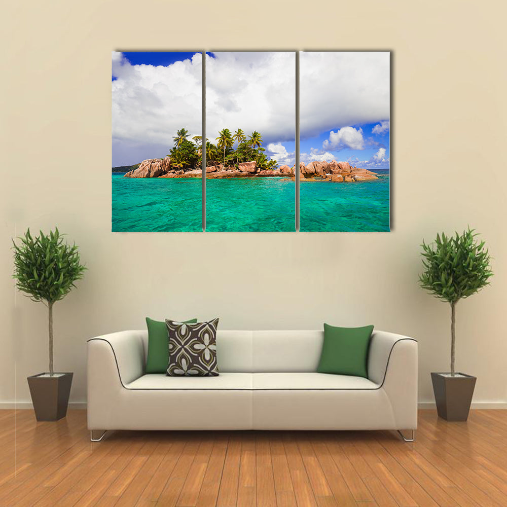 A Tropical Island At The Seychelles With A Natural Background Multi Panel Canvas Wall Art