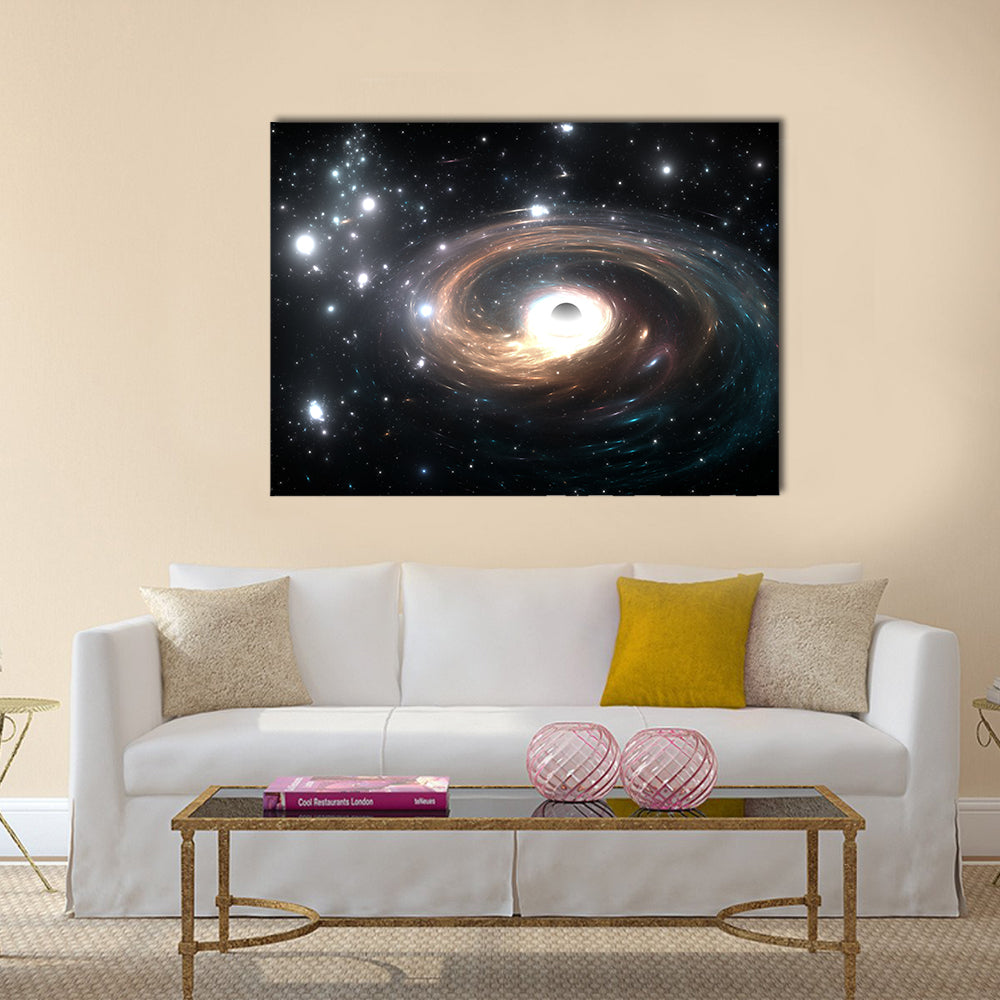 Black hole in deep space Multi Panel Canvas Wall Art