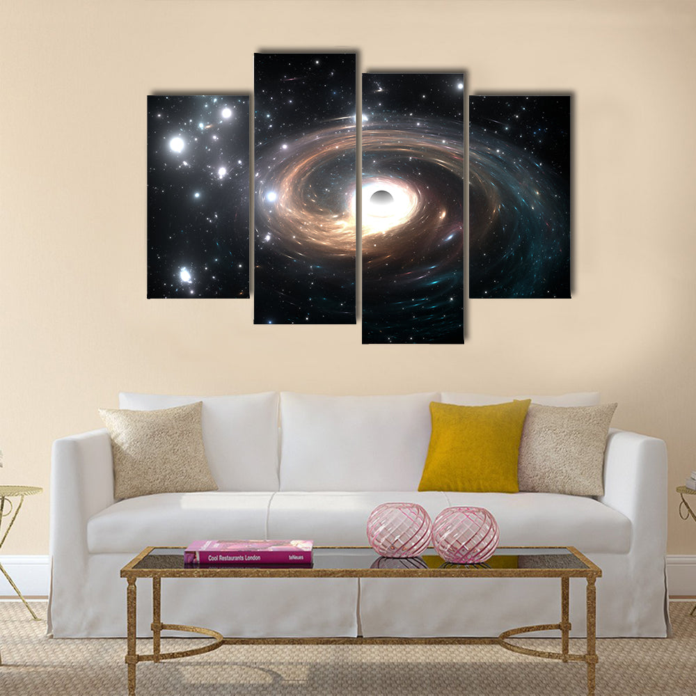 Black hole in deep space Multi Panel Canvas Wall Art