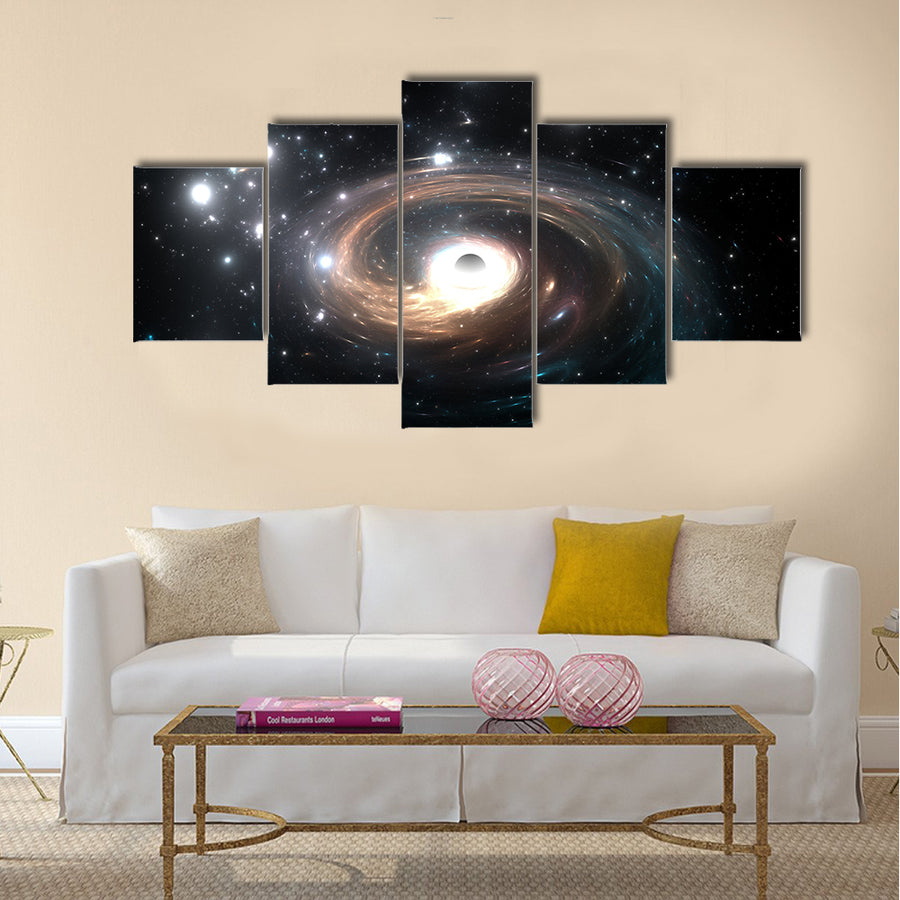 Black hole in deep space Multi Panel Canvas Wall Art