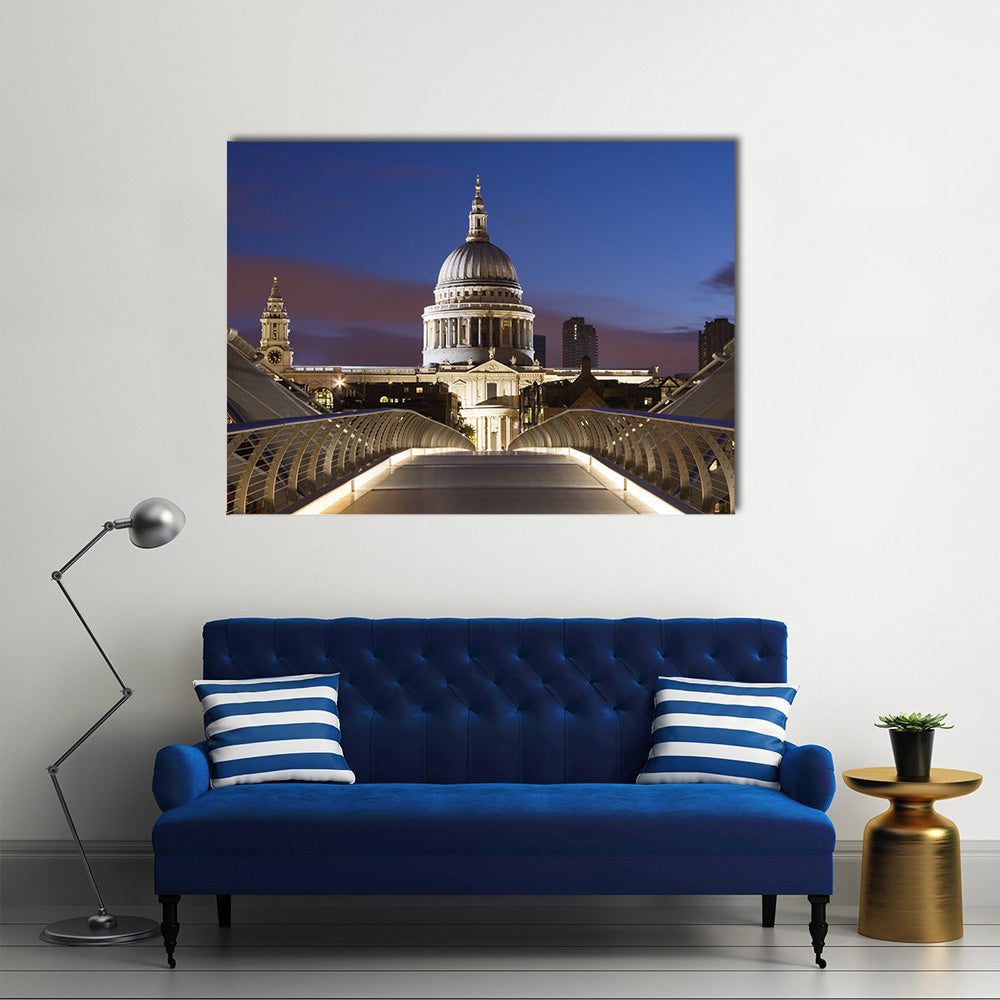 Bridge to St Pauls in London Multi panel canvas wall art