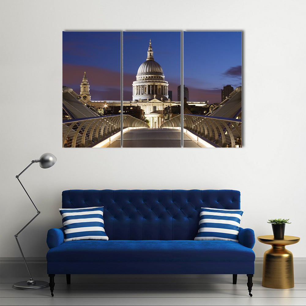 Bridge to St Pauls in London Multi panel canvas wall art