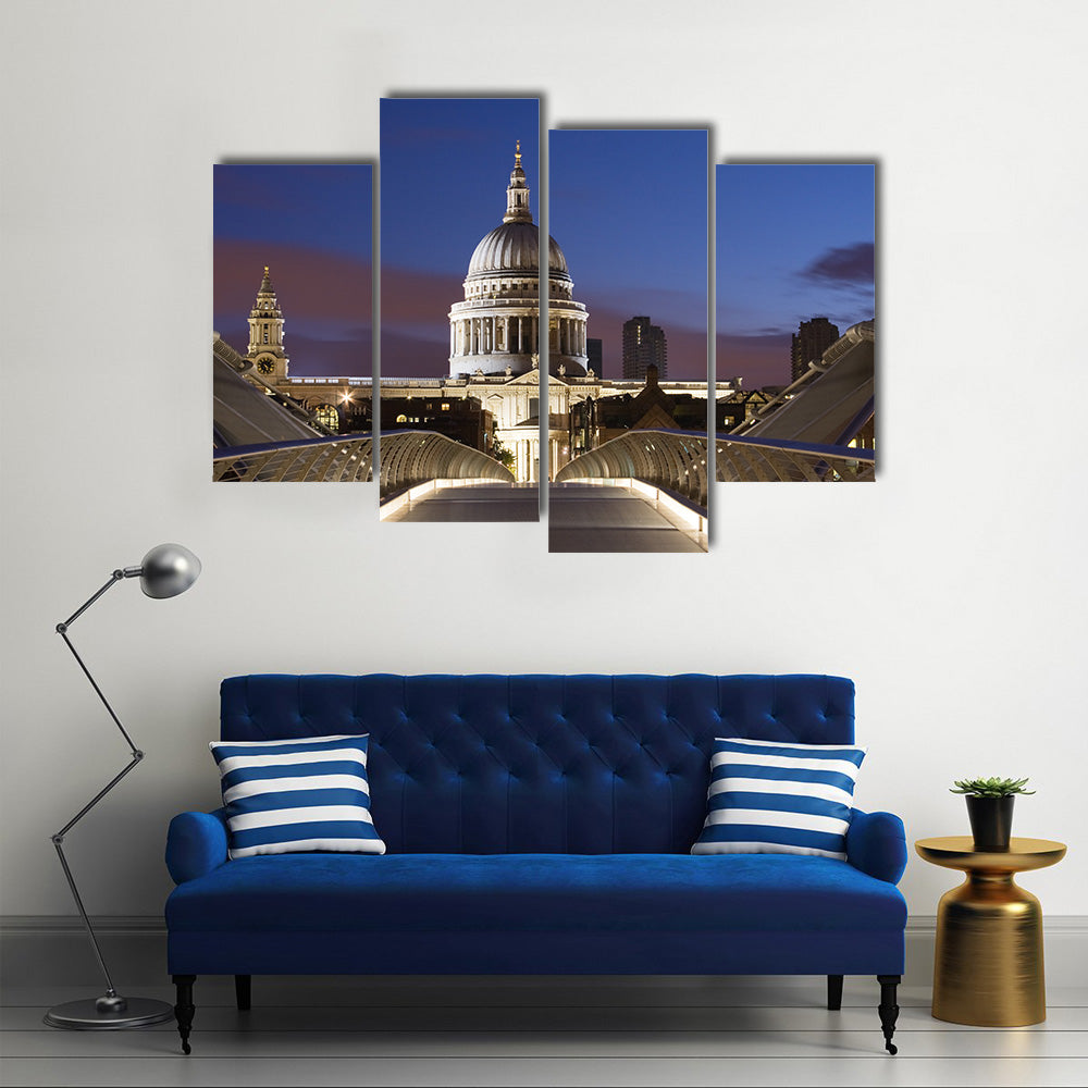 Bridge to St Pauls in London Multi panel canvas wall art