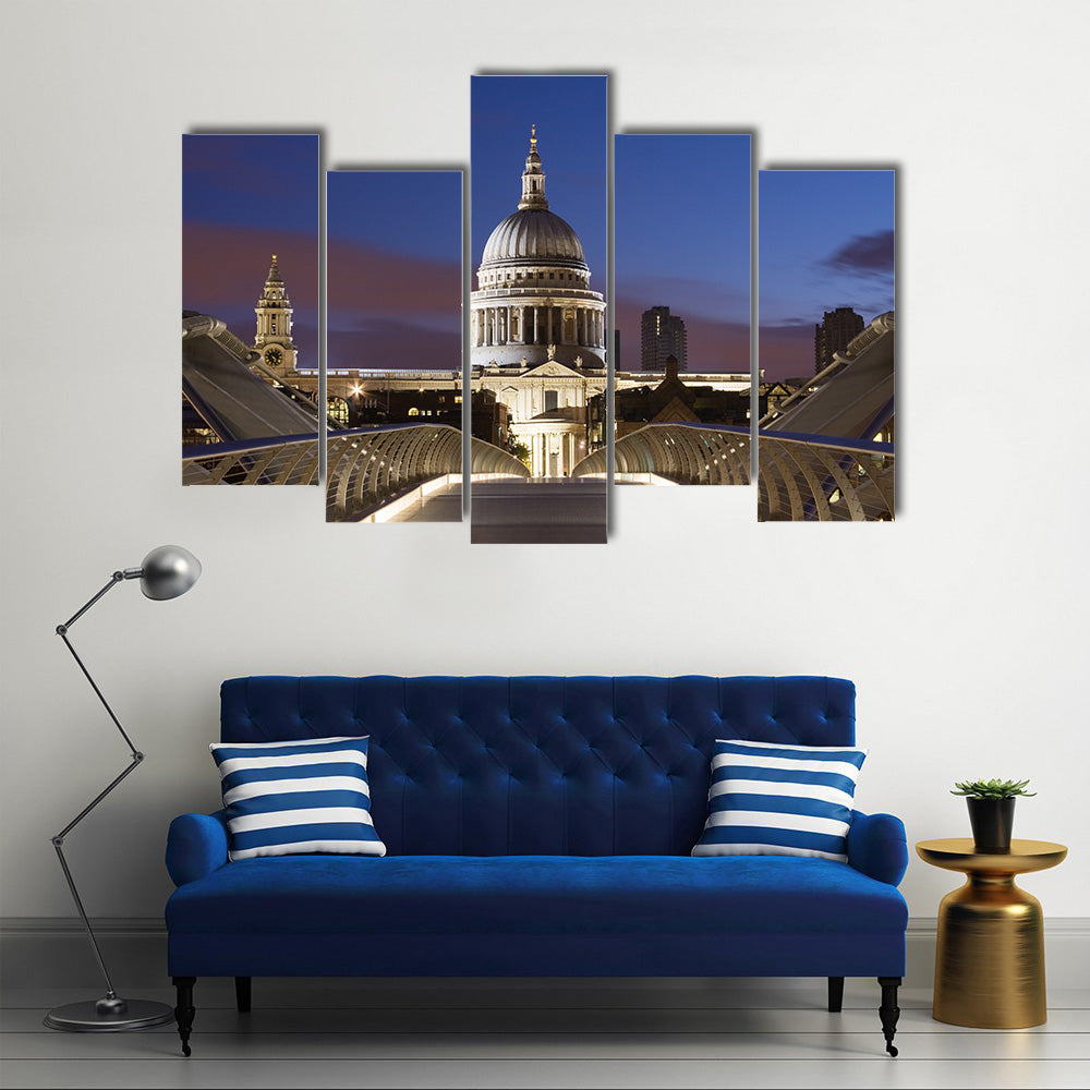 Bridge to St Pauls in London Multi panel canvas wall art