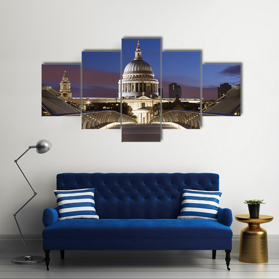Bridge to St Pauls in London Multi panel canvas wall art