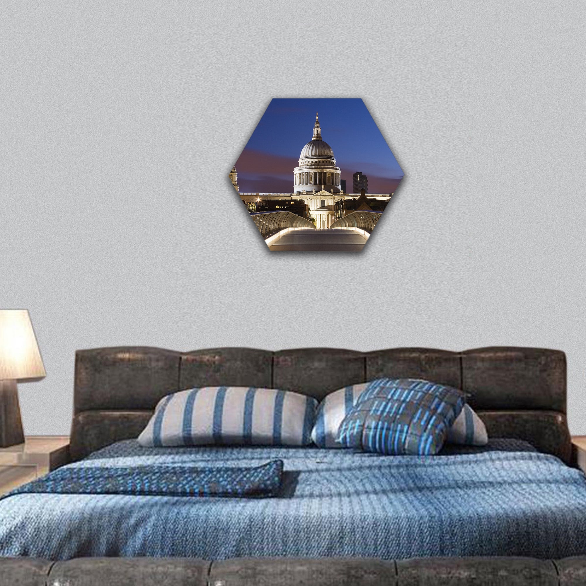 Bridge to St. Pauls in London hexagonal canvas wall art