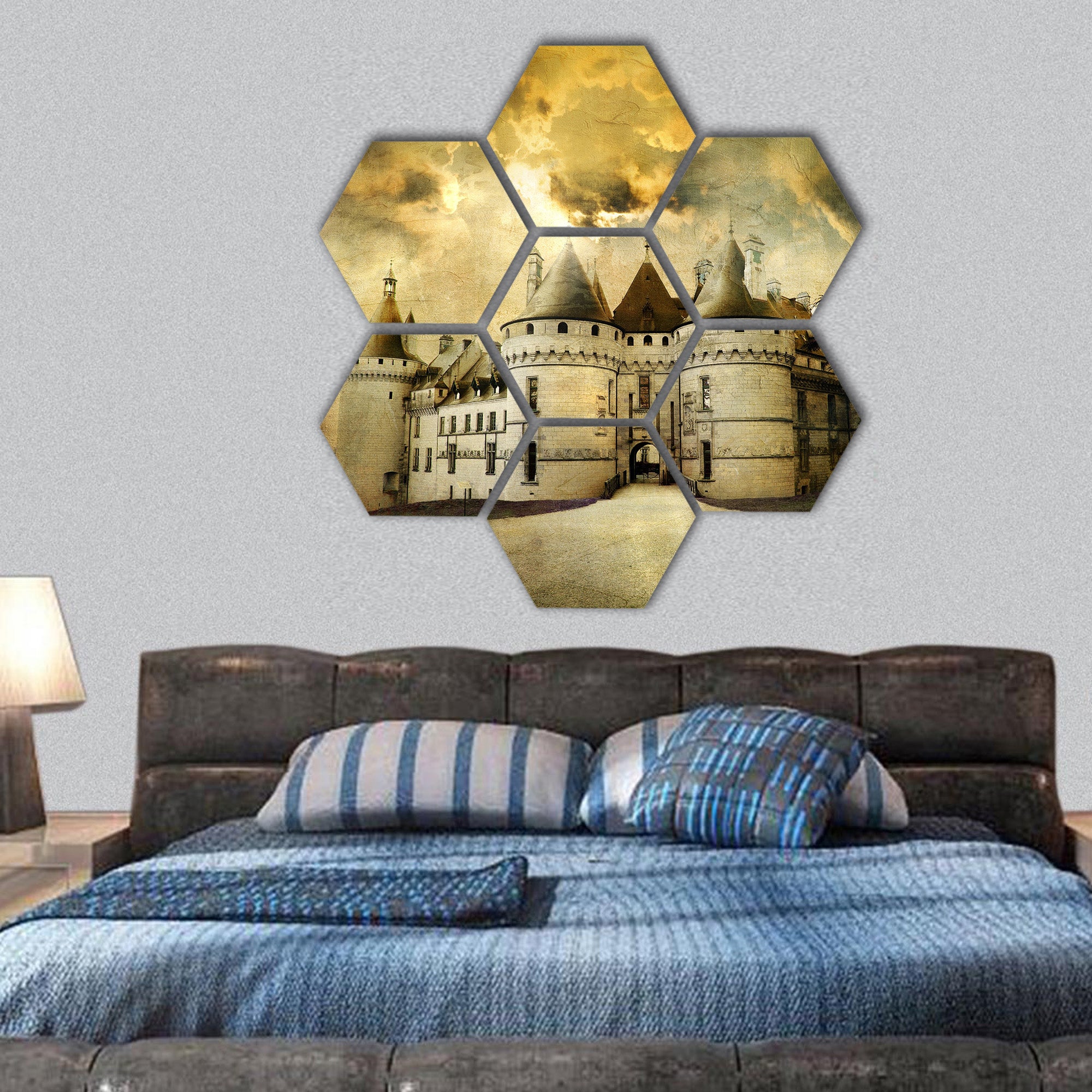 Chaumont castle hexagonal canvas wall art