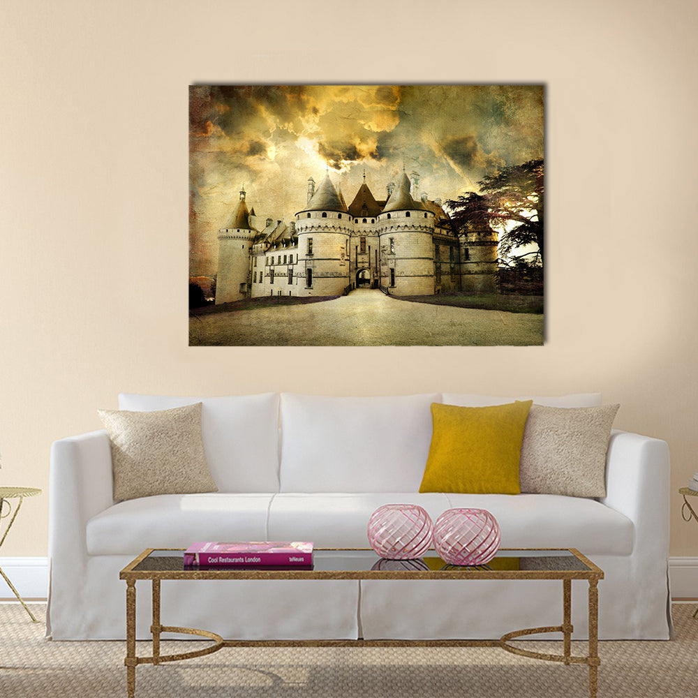 Chaumont castle - artistic retro styled picture Multi Panel Canvas Wall Art