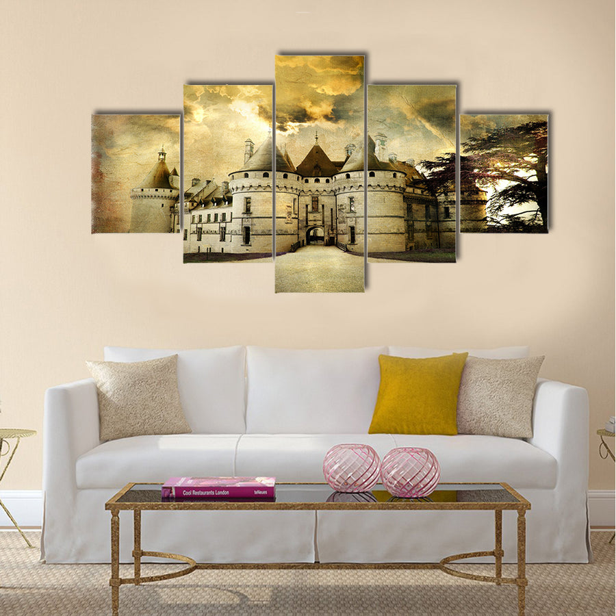 Chaumont castle - artistic retro styled picture Multi Panel Canvas Wall Art