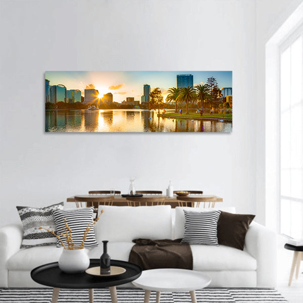 Sunset at Orlando Panoramic canvas Wall Art