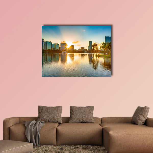 Sunset at Orlando multi panel canvas wall art