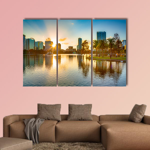 Sunset at Orlando Multi panel canvas wall art