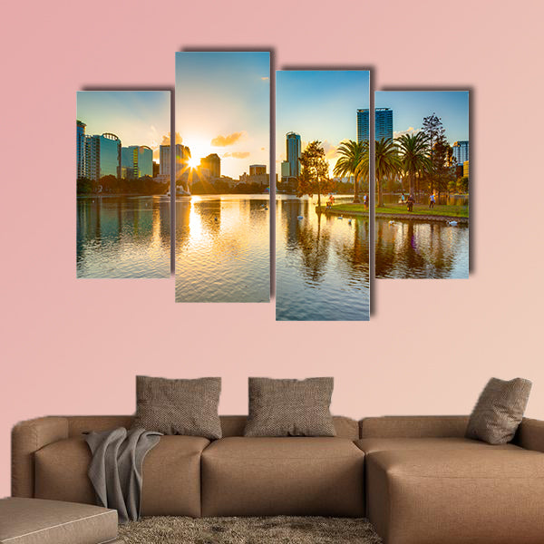 Sunset at Orlando Multi panel canvas wall art