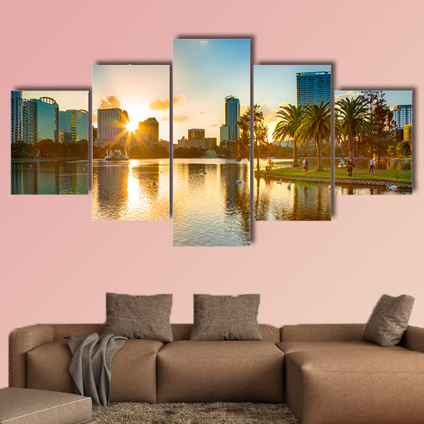 Sunset at Orlando Multi panel canvas wall art