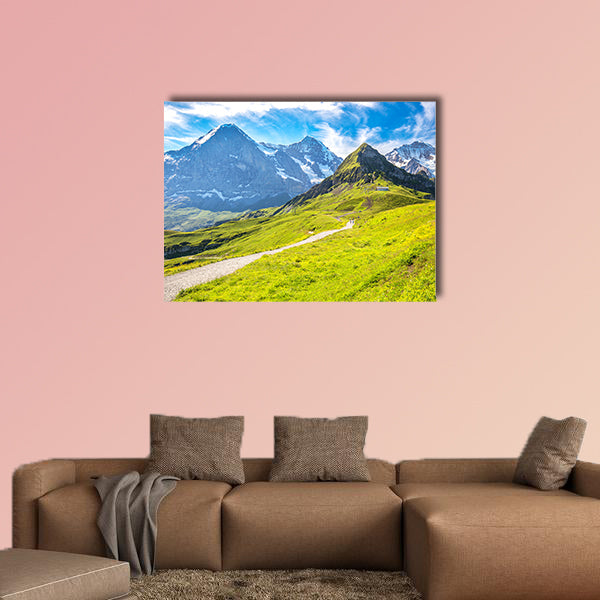 Panorama view to Grindelwald from Mannlichen with Eiger wall art