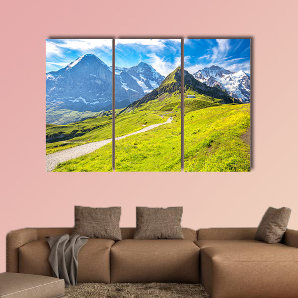 Panorama view to Grindelwald from Mannlichen with Eiger wall art