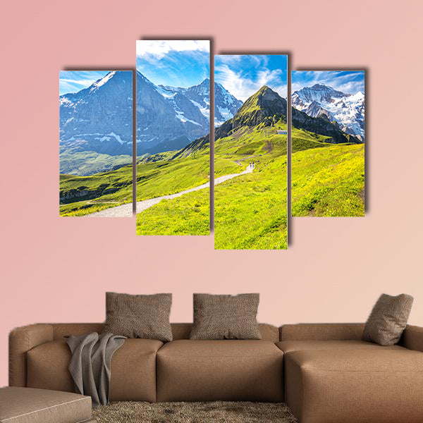 Panorama view to Grindelwald from Mannlichen with Eiger wall art