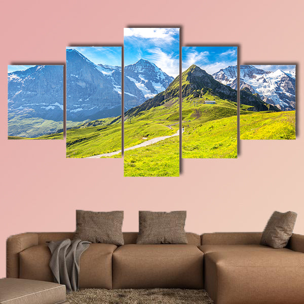 Panorama view to Grindelwald from Mannlichen with Eiger wall art