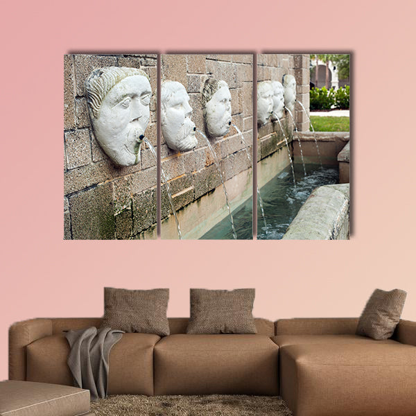 City fountain in the park, Saint Augustine, Florida Multi panel canvas wall art