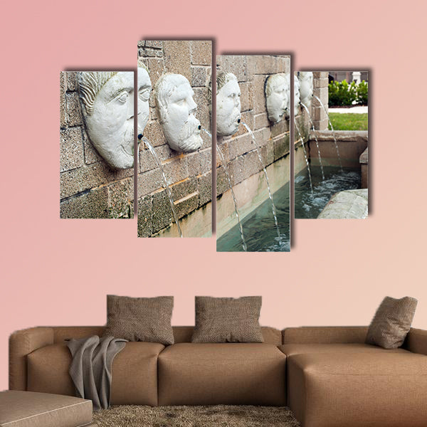 City fountain in the park, Saint Augustine, Florida Multi panel canvas wall art