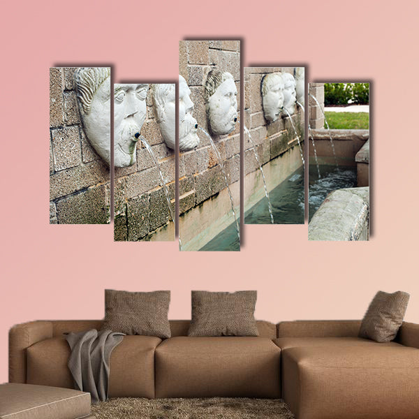 City fountain in the park, Saint Augustine, Florida Multi panel canvas wall art