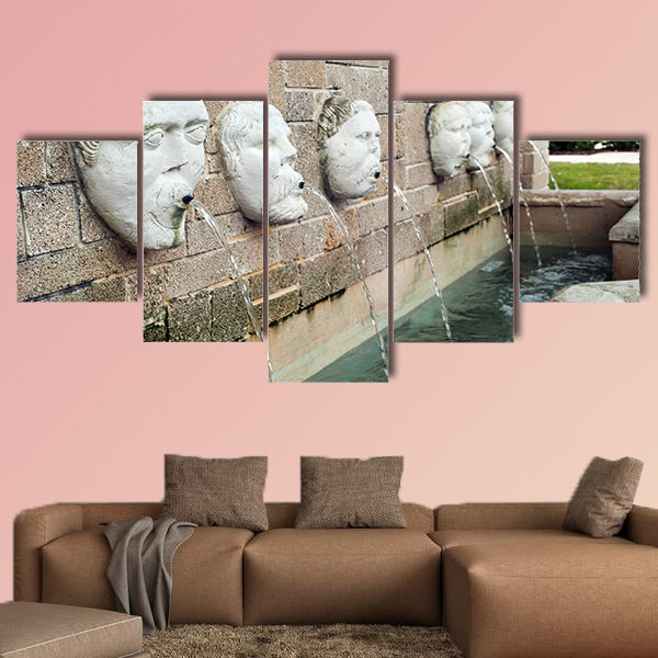 City fountain in the park, Saint Augustine, Florida Multi panel canvas wall art