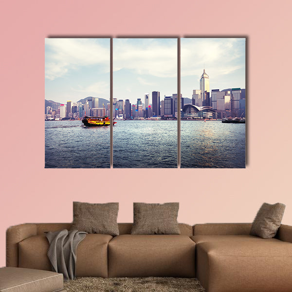 Hong Kong harbor multi panel canvas wall art