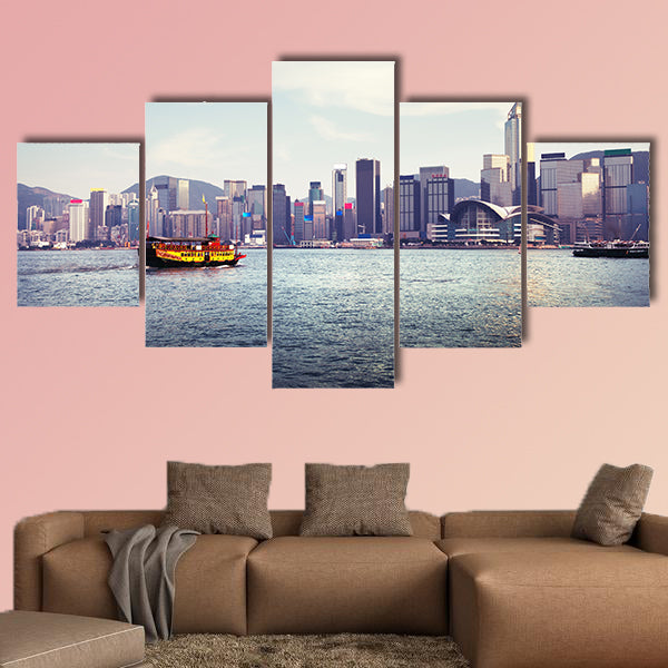Hong Kong harbor multi panel canvas wall art