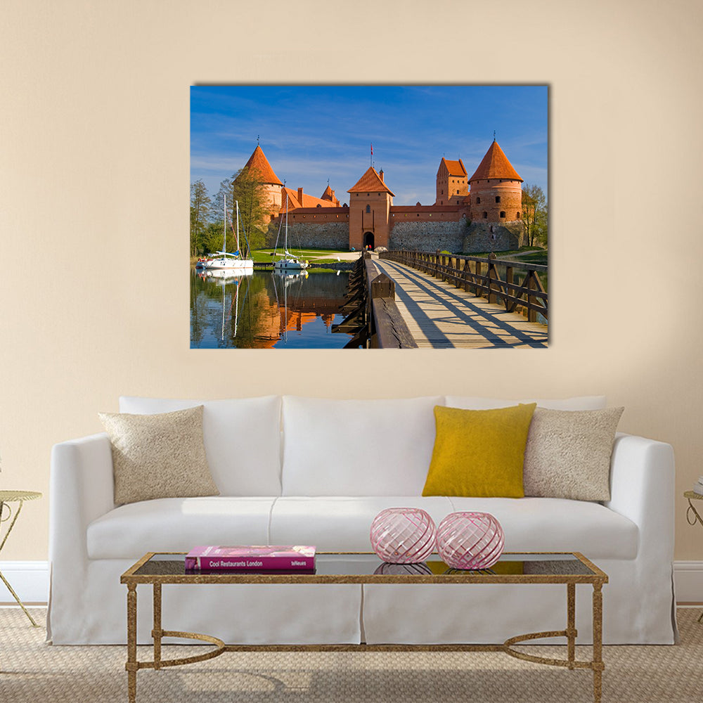 Island castle in Trakai Multi panel canvas wall art