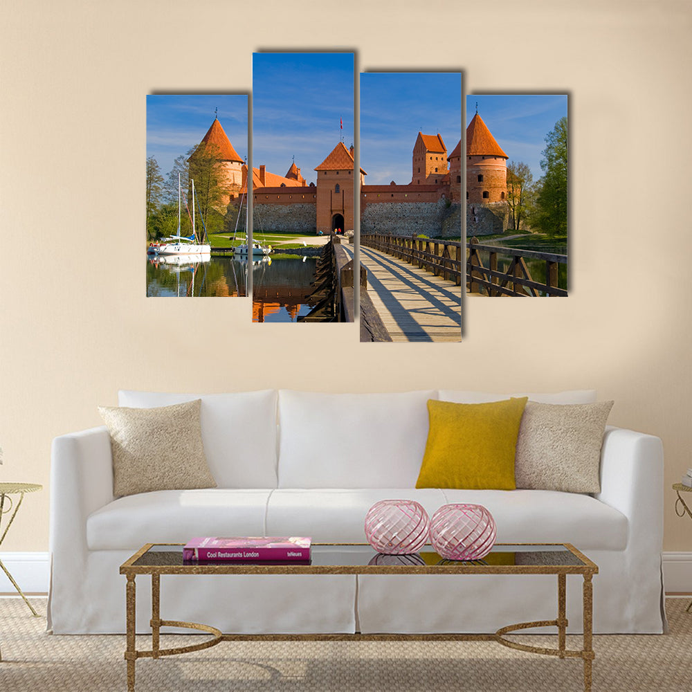 Island castle in Trakai Multi panel canvas wall art