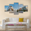 Opera house of City of Arts & Sciences complex in Valencia in sunset light multi panel canvas wall art