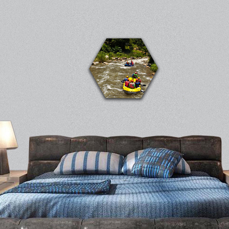 Adventure trip hexagonal canvas wall art
