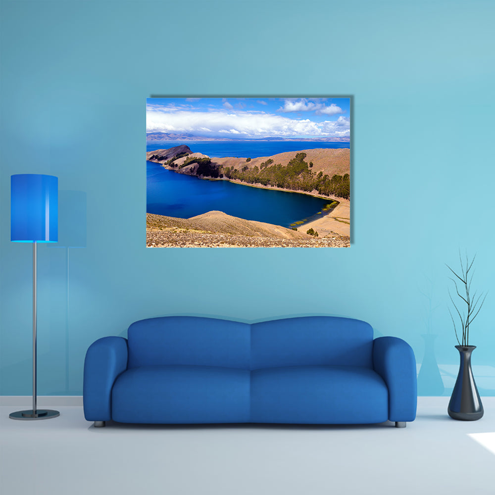 A Beautiful view of the Island on Lake Titicaca in Bolivia Multi Panel Canvas Wall Art