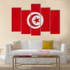 Vector image of the Tunisia waving flag Multi panel canvas wall art