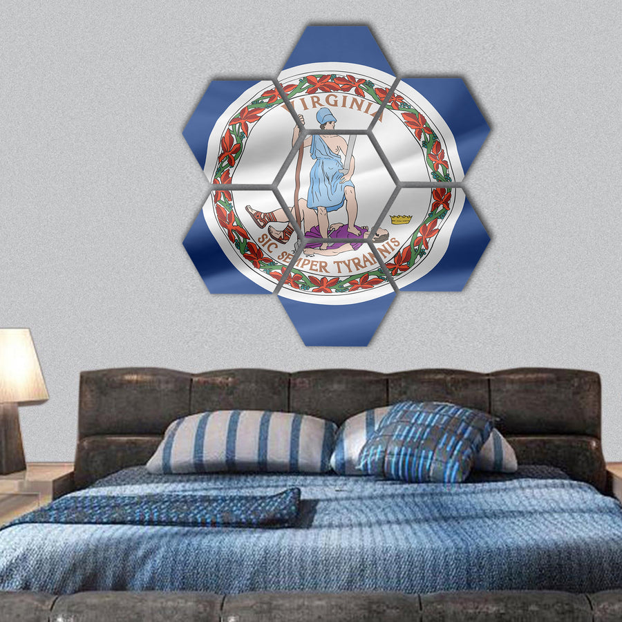 Flag of Virginia hexagonal canvas wall art