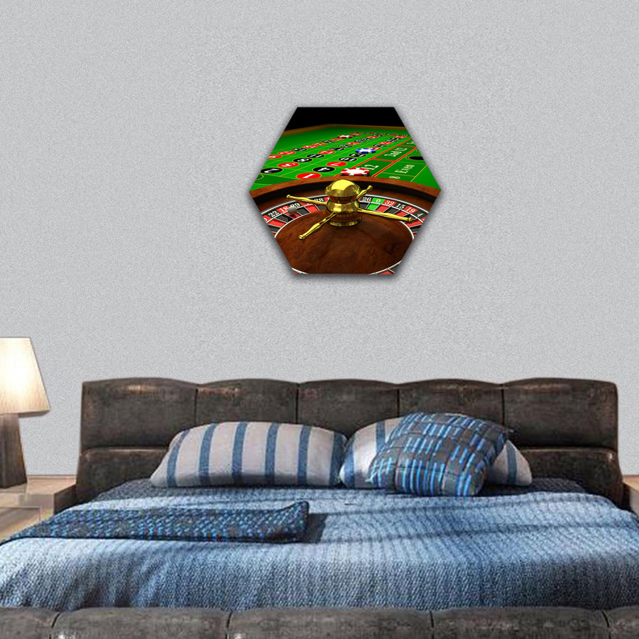 Casino Roulette hexagonal canvas wall art