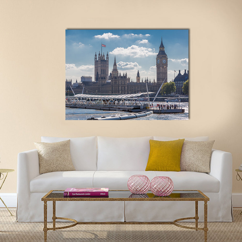 View Of The big Ben And The Houses Of The Parliament,United Kingdom, Multi Panel Canvas Wall Art