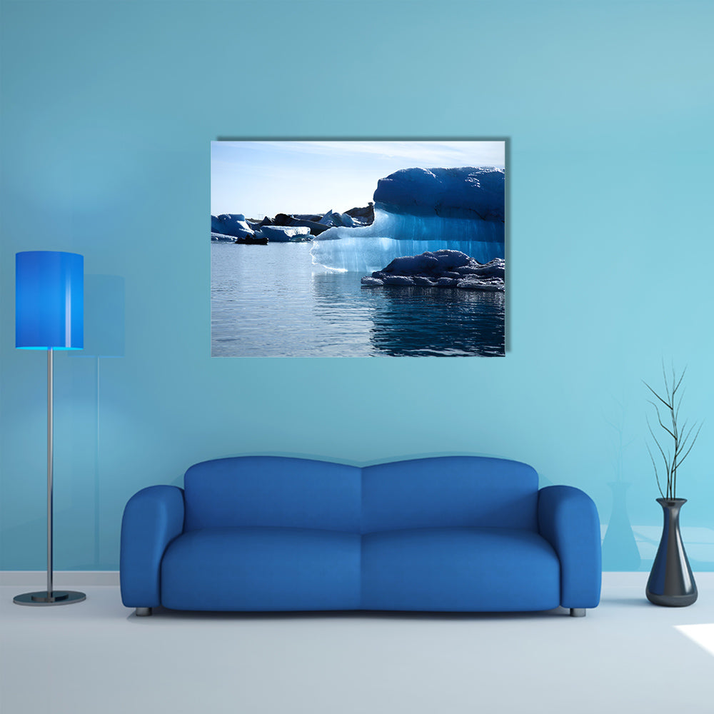 Blue iceberg Jokulsarlon lagoon Iceland multi panel canvas wall art