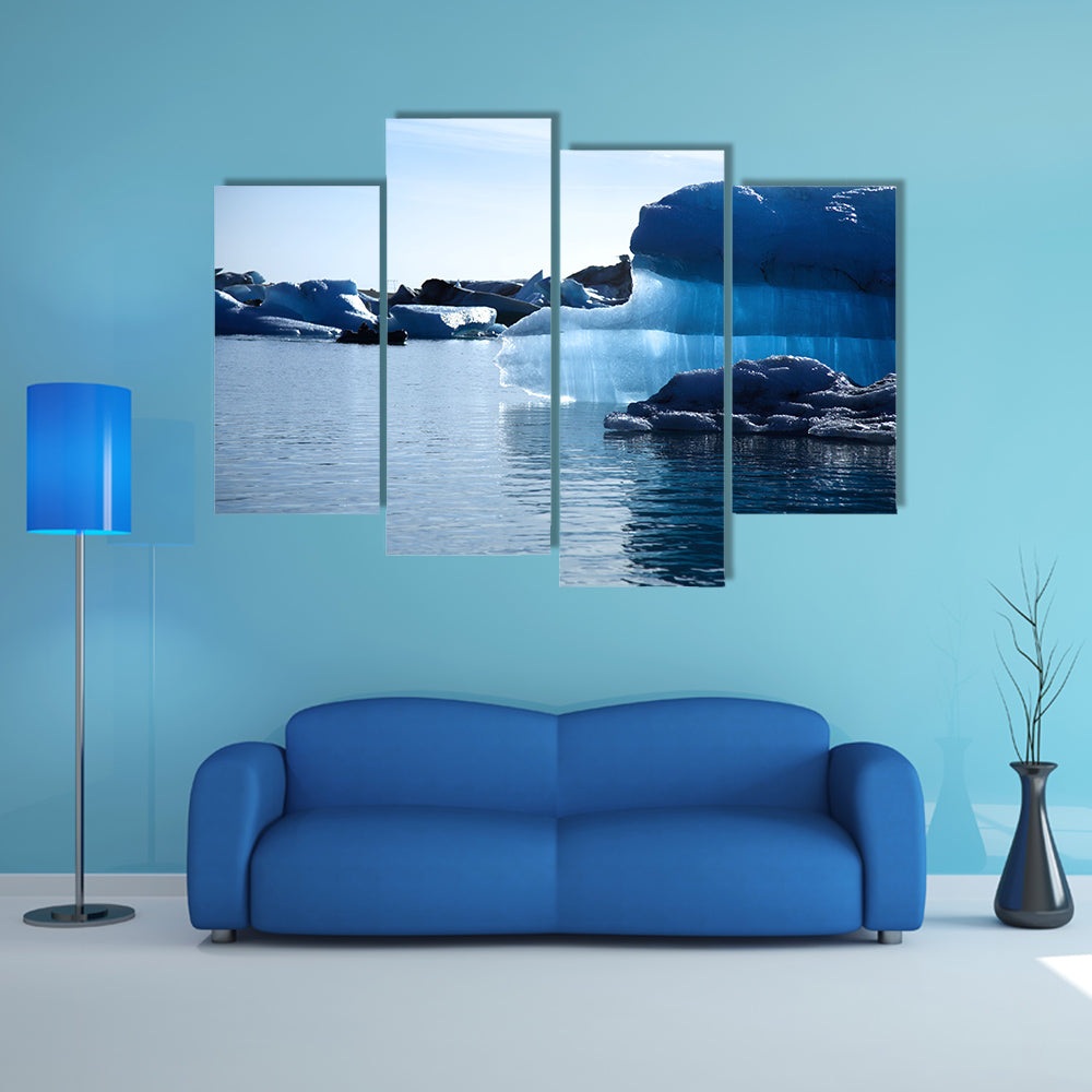 Blue iceberg Jokulsarlon lagoon Iceland multi panel canvas wall art