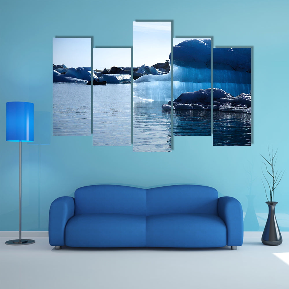 Blue iceberg Jokulsarlon lagoon Iceland multi panel canvas wall art