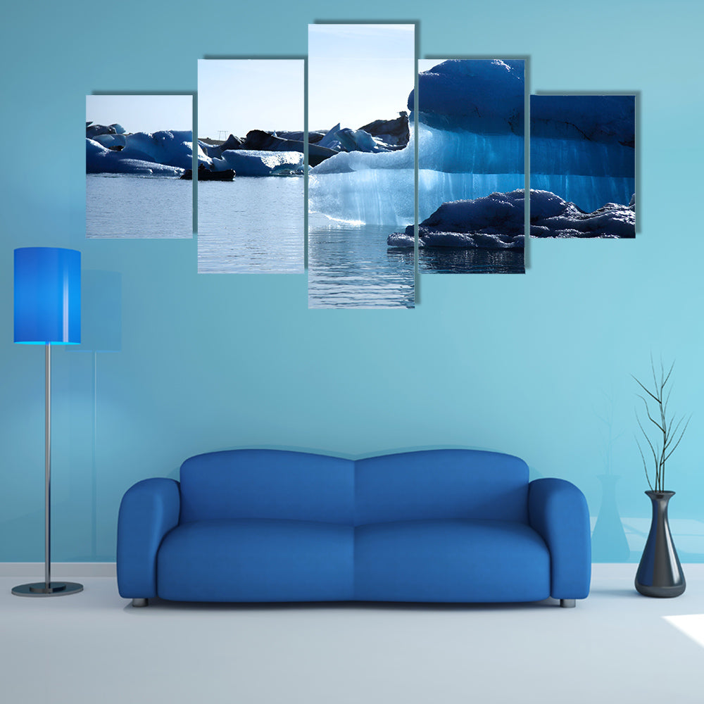 Blue iceberg Jokulsarlon lagoon Iceland multi panel canvas wall art