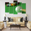 3d render of billiard balls and table board Multi panel canvas wall art