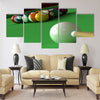 3d render of billiard balls and table board Multi panel canvas wall art