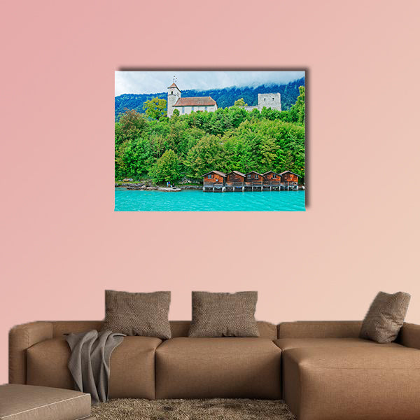 Parish Church at Lake Brienz and Brienzer Rothorn Mountain wall art